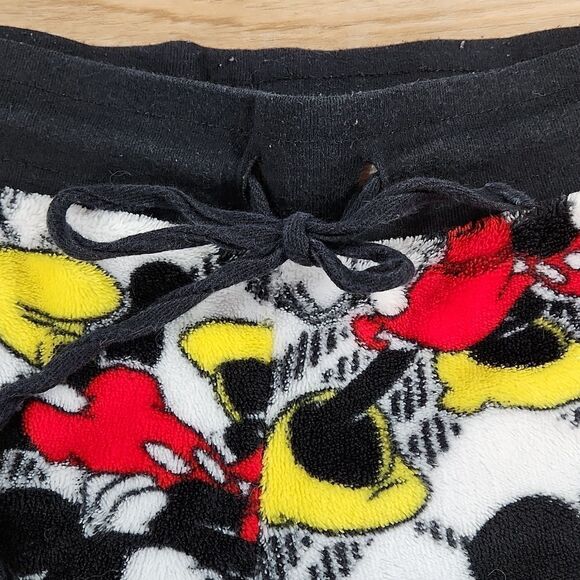 🧚‍♂️Disney Black & White Mickey & Minnie Print Fleece Pajama Pants Small - Picture 4 of 8